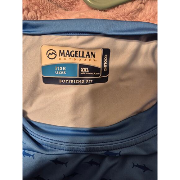 Magellan Outdoors Fish Gear Long Sleeve Cooling Shirt-Boyfriend Fit-Size XXL - Picture 6 of 9